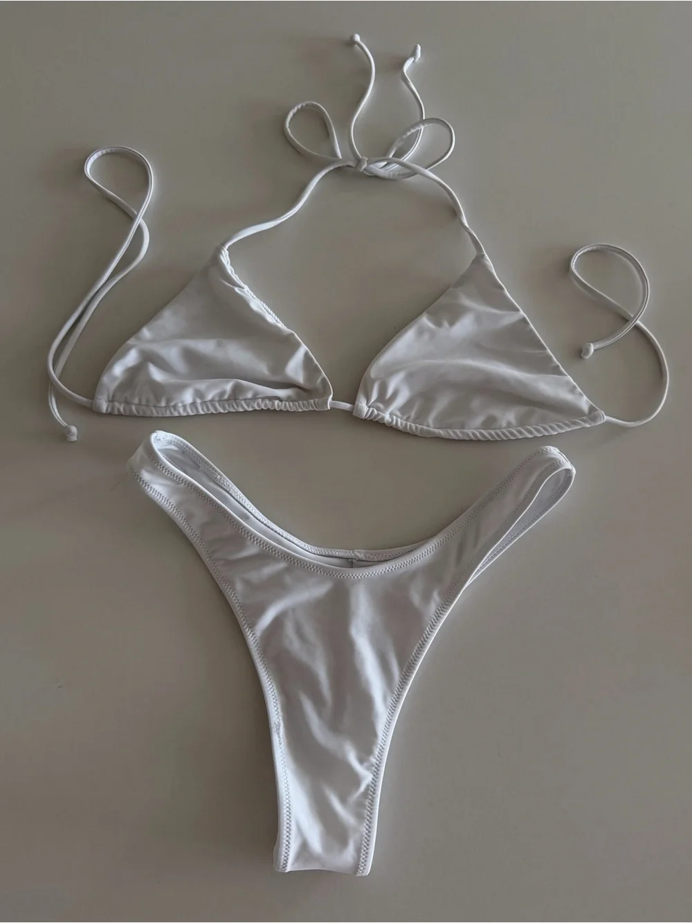 White Fox Boutique White Triangle String Bikini